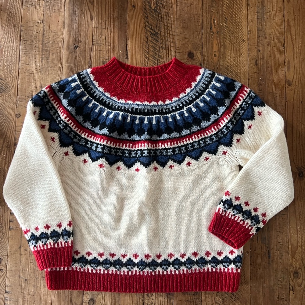 Eddie Bauer Red and Black Wool Sweater